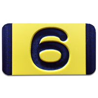 Vertical Mounting  Character Black on Yellow "6"