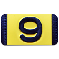 Vertical Mounting  Character Black on Yellow "9"