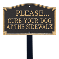 Curb Your Dog Statement Lawn Plaque