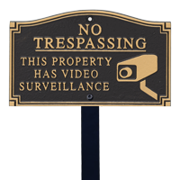 Video Surveillance Statement Lawn Plaque