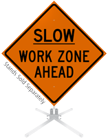 Slow Work Zone Ahead Roll Up Sign