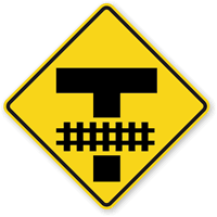 Highway-Light Rail Transit Grade Crossing (Symbol) Sign