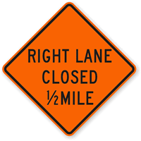 1/2 Mile  Traffic Sign