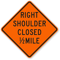 1/2 Mile  Traffic Sign