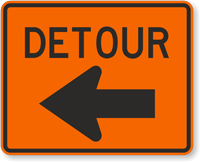 MUTCD Compliant Detour Sign with Arrow