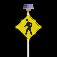 MUTCD Compliant LED Solar Pedestrian Crossing Sign Kit
