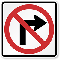 No Right Turn Sign (Symbol)