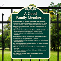 Habits of a Good Family Member Signature Sign