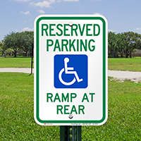 Accessible Ramp At Rear Parking Signs