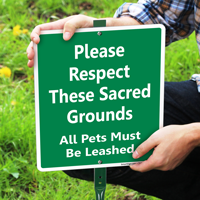 All Pets Must Be Leashed LawnBoss Sign