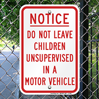 Children Unsupervised No Parking Sig