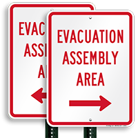 Assembly Area Right Arrow Sign