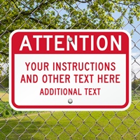 Your Instructions and Other Text Here Sign