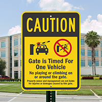 Automatic Gate Timed For One Vehicle Sign