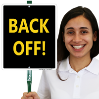 Back Off Lawnboss Sign & Stake Kit