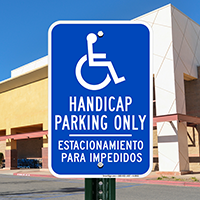 Bilingual Handicap Parking Only Signs