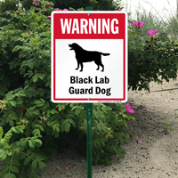 Warning Black Lab Guard Dog LawnBoss™ Signs