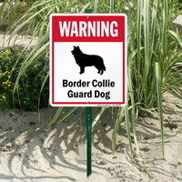 Warning Border Collie Guard Dog LawnBoss™ Signs