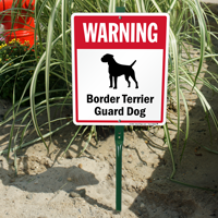 Warning Border Terrier Guard Dog LawnBoss™ Signs