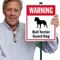 Warning Bull Terrier Guard Dog LawnBoss™ Signs