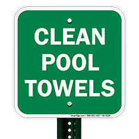 Clean Pool Towels Signs