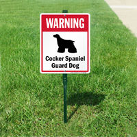 Warning Cocker Spaniel Guard Dog LawnBoss™ Signs
