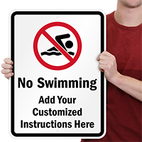 Custom No Swimming Signs