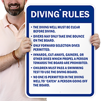 Diving Rules Custom Signs
