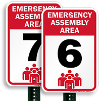 Emergency Assembly Point  Area 6 Sign