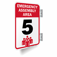 Emergency Assembly Area Number 5 Double Sided Sign