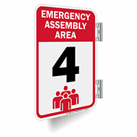 Emergency Assembly Area Number 4 Double Sided Sign
