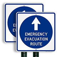 Emergency Evacuation Route Sign