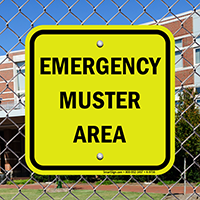 Glow Emergency Muster Area Safety Sign