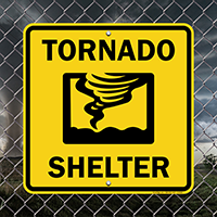 Tornado Shelter With Graphic Emergency Sign