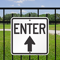 Enter With Up Arrow Signs