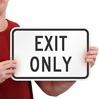 EXIT ONLY Aluminum Parking Signs
