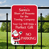 Funny Santa No Parking Signs