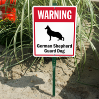 Warning German Shepherd Guard Dog LawnBoss™ Signs