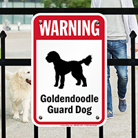 Warning Golden Doodle Guard Dog Guard Dog Sign