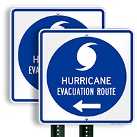 Evacuation Route Left Arrow Sign