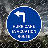 Evacuation Route Upper Left Arrow Sign