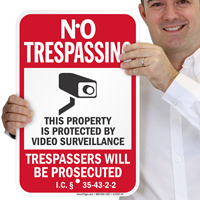 Indiana Trespassers Will Be Prosecuted Sign