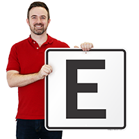 Letter E Parking Spot Signs