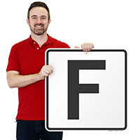 Letter F Parking Spot Signs