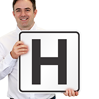 Letter H Parking Spot Signs