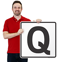 Letter Q Parking Spot Signs