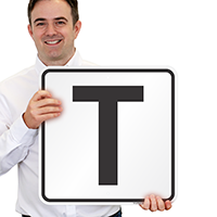 Letter T Parking Spot Signs