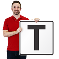 Letter T Parking Spot Signs