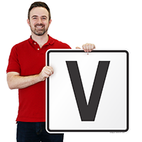 Letter V Parking Spot Signs