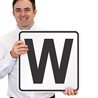 Letter W Parking Spot Signs